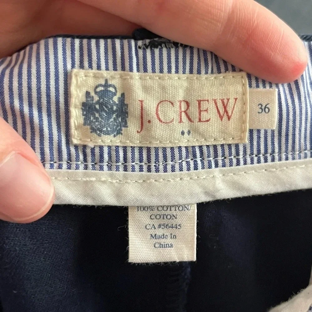 J. Crew Men's Shorts 36 Navy Blue Embroidered Anchor Nautical Sailing Preppy